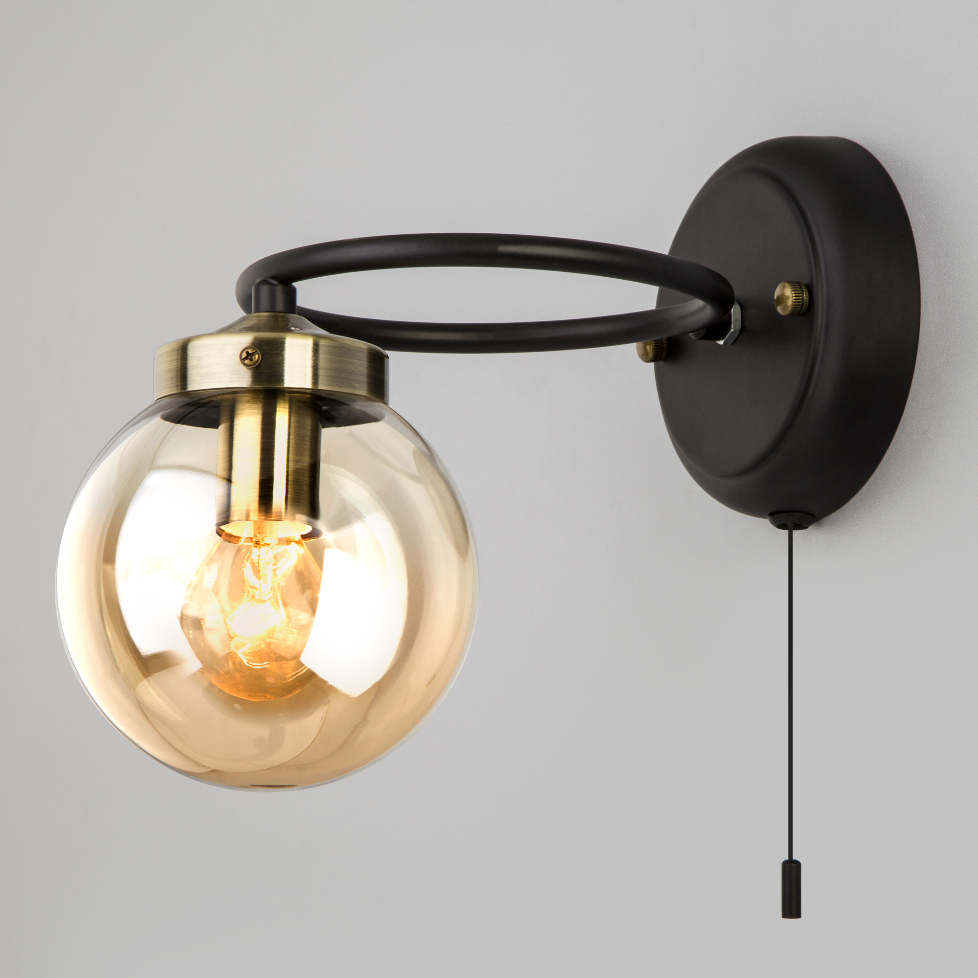 Glass Globe Wall Sconce Industrial Single Suspender Wall Lighting