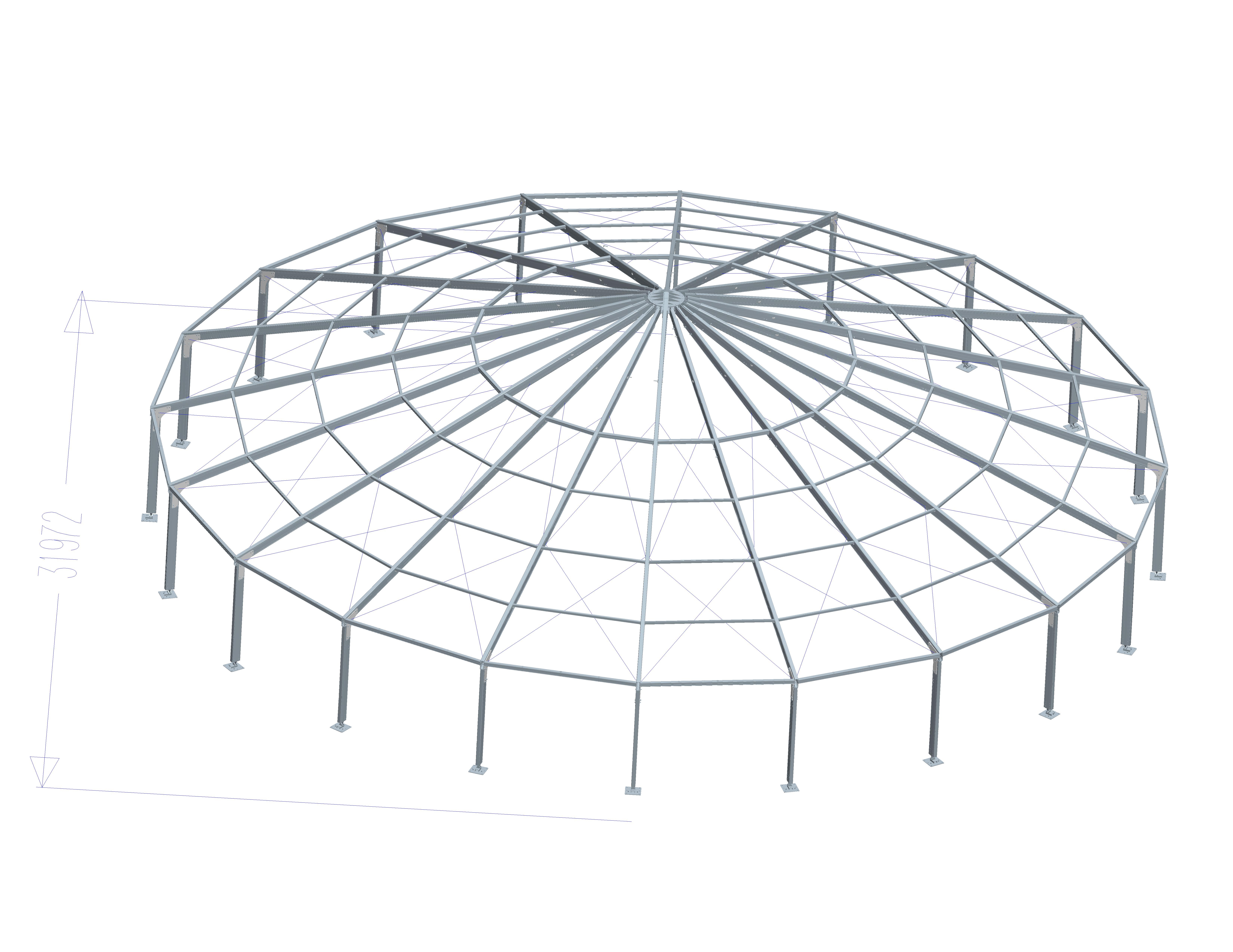 Ridge Height 8.7m Aluminum Multi Sided Tent Hexagon Shape PVC Fabric Tent