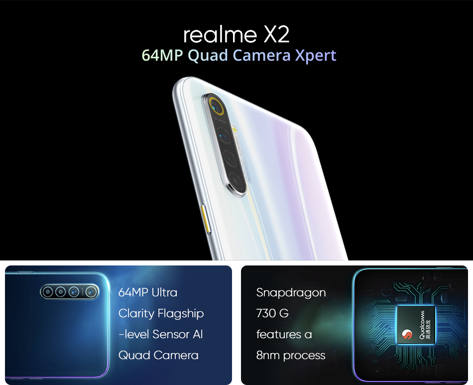 Oppo Realme X2 - 6.4 Inch AMOLED Screen, 6GB RAM, 64MP Camera