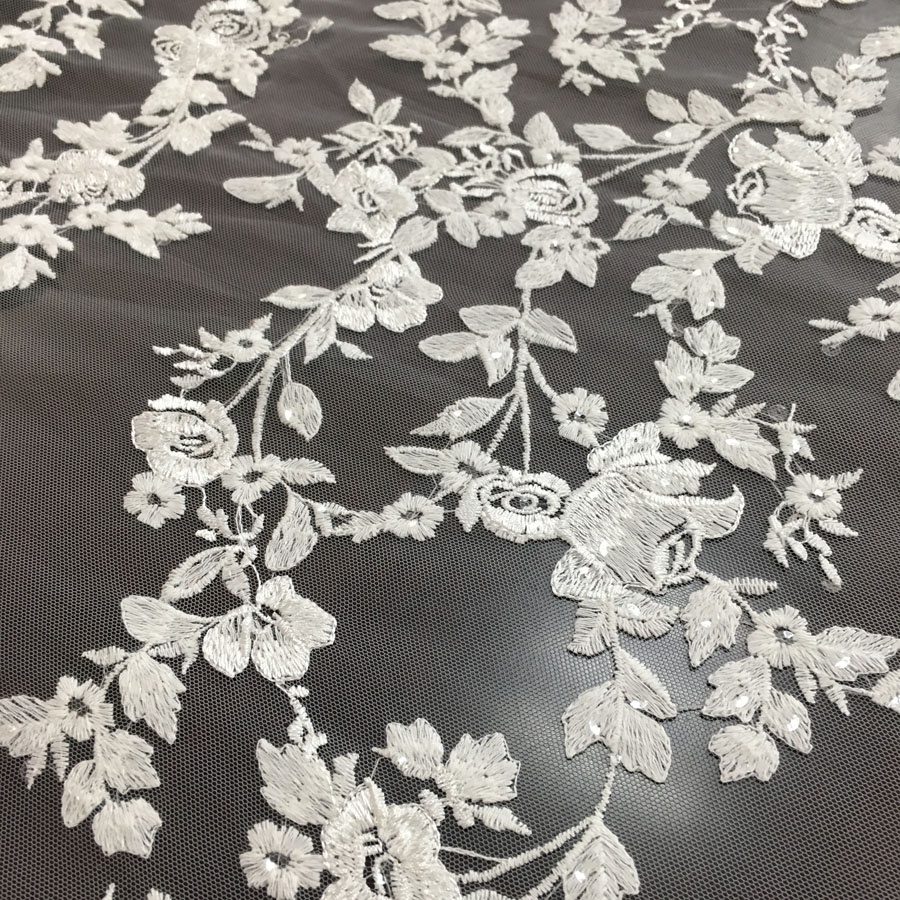 Лидер продаж, кружевное свадебное платье белого цвета/Модная вышитая блестками Тюлевая кружевная ткань, Лидер продаж, в наличии