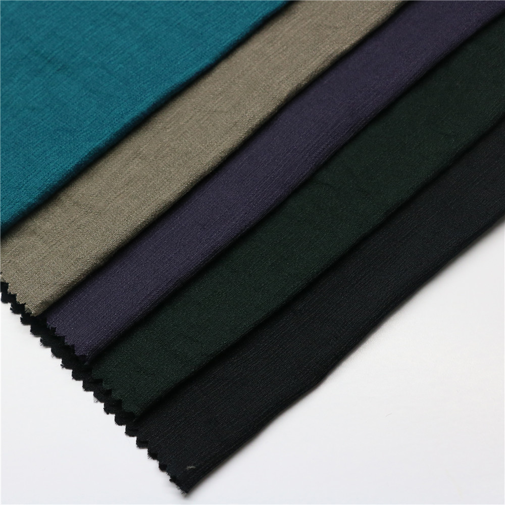 Customized Woven Crepe Dyeing Shimmer Nylon Rayon 95gsm Bernoti Fabric For Hijab