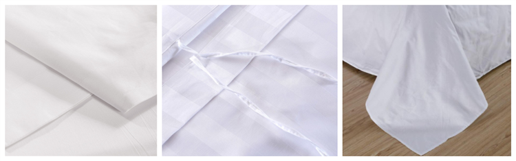 Wholesale White Cotton Bedsheet Bedding Set Luxury Hotel Bed Sheet