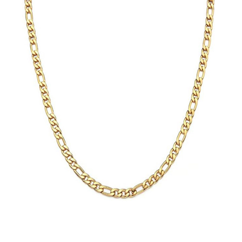 Оптовая продажа, Мужская цепь из кубинской панцирной цепи в стиле хип-хоп из нержавеющей стали Майами, позолоченная цепь 14 к 18 К, ожерелье из кубинской цепи