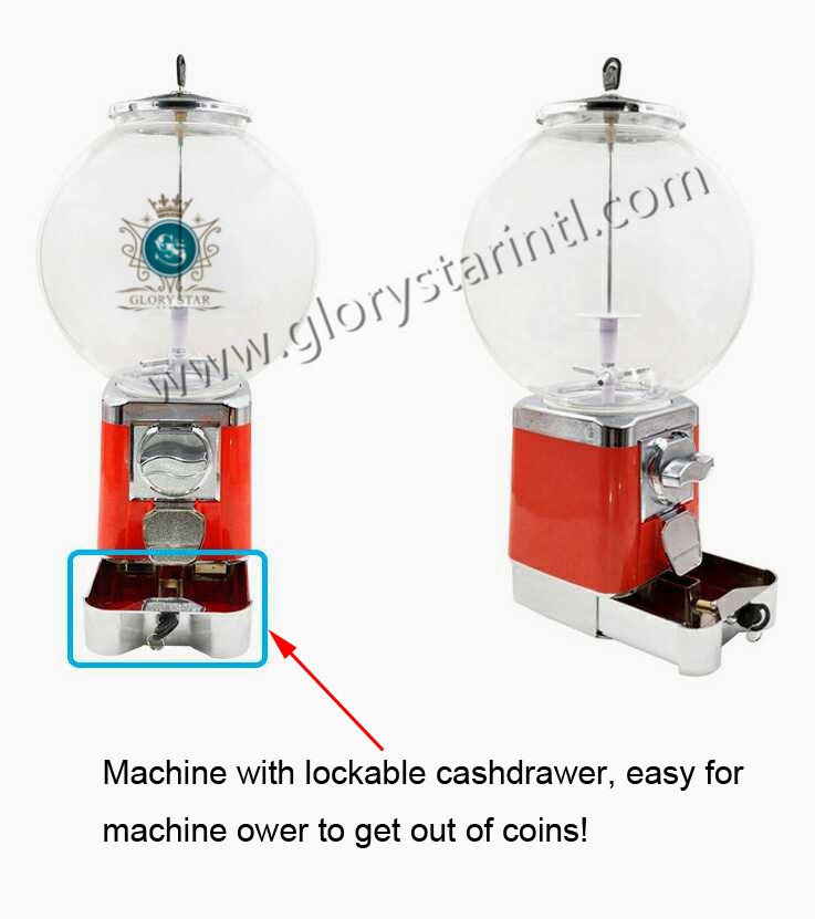 Hot sale capsules bubble gum coins bulk rubber ball vending machine for 100% safety