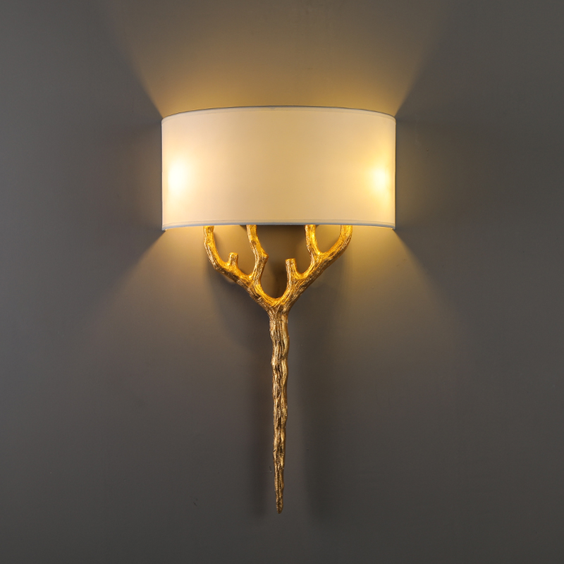 New Chinese Art Creative copper branch wall lamp