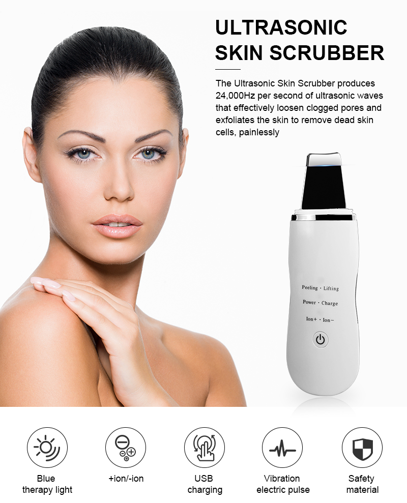 Ультразвуковой массажер для чистки лица, ультразвуковой аппарат для чистки кожи, шпатель
