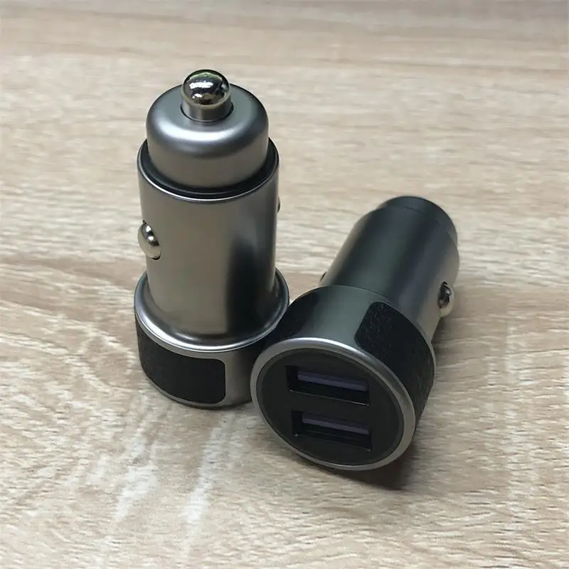 2020 new arrival full metal and leather dual qc 3.0 car charger