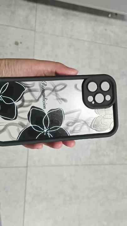 Elegant Candy Color Anti Fall Frosted Shockproof Back Cover Black Flower  Phone case for iPhone 16 17 Pro Max 15 14 13 12 11 XS