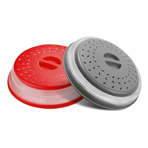 Vented Collapsible Microwave Splatter Cover for Food,Kitchen dish bowl Plate lid Can be Hung,Dishwasher-Safe,Fruit Drainer Basket,BPA-Free Silicone /& Plastic,Blue
