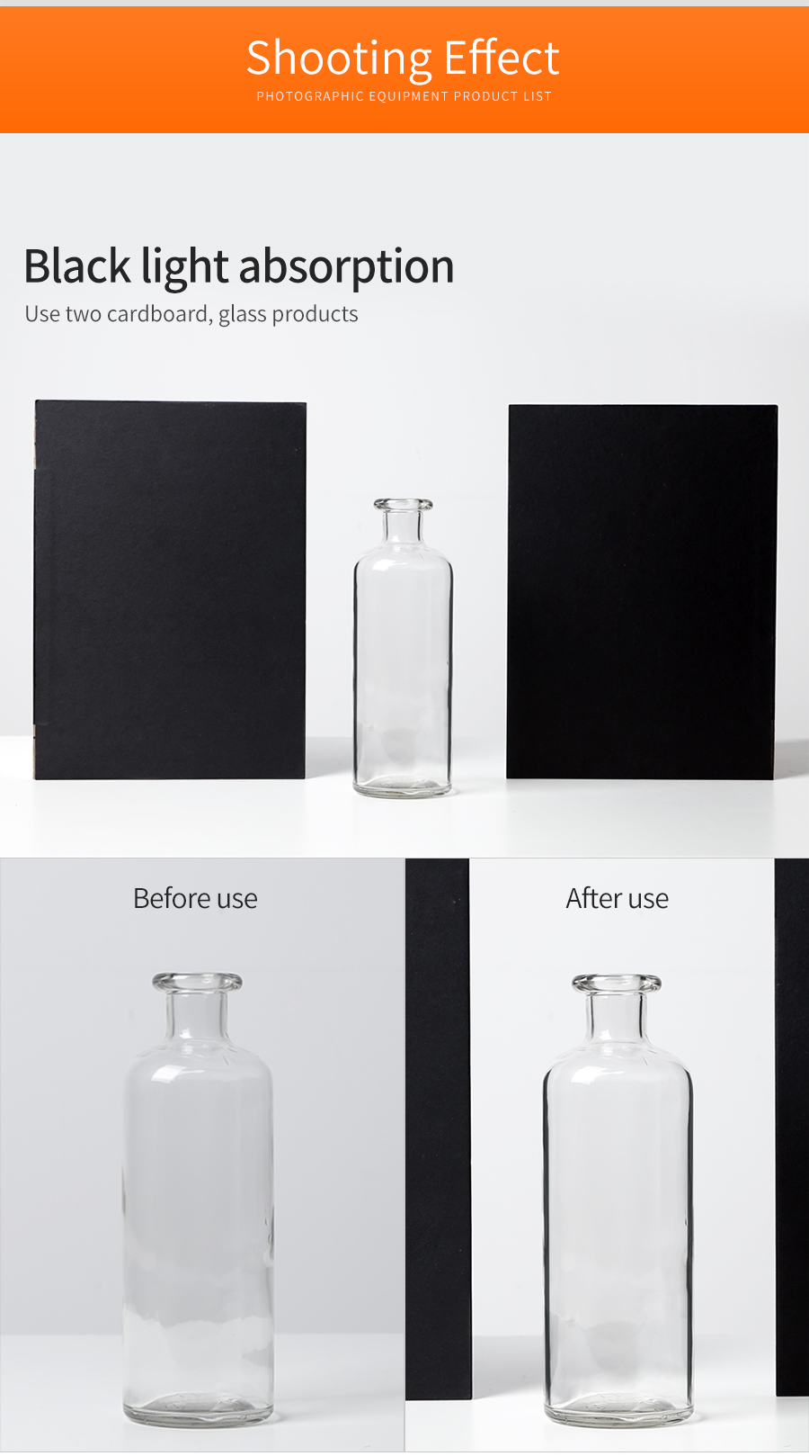 AMBITFUL 2pcs 21cm * 29.5cm Reflector Black Silver White Background Paper Portable Thick Folding Board for Studio Shooting Props