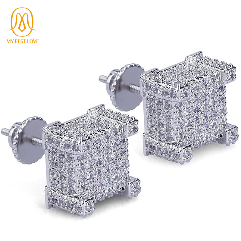AAA Gems 18K 14K Hip Hops Jewelry Earring Studs Luxury Earrings Moissanite Earring Studs