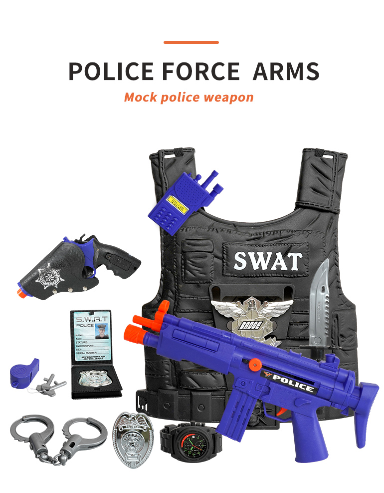 Funny kids school education toys pretend play set  role playing game set police toy set