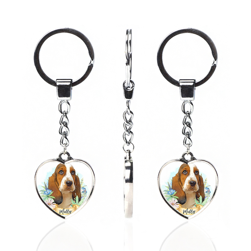 Креативная мультяшная картина на заказ собачья серия двухсторонняя Хрустальная цепочка для ключей