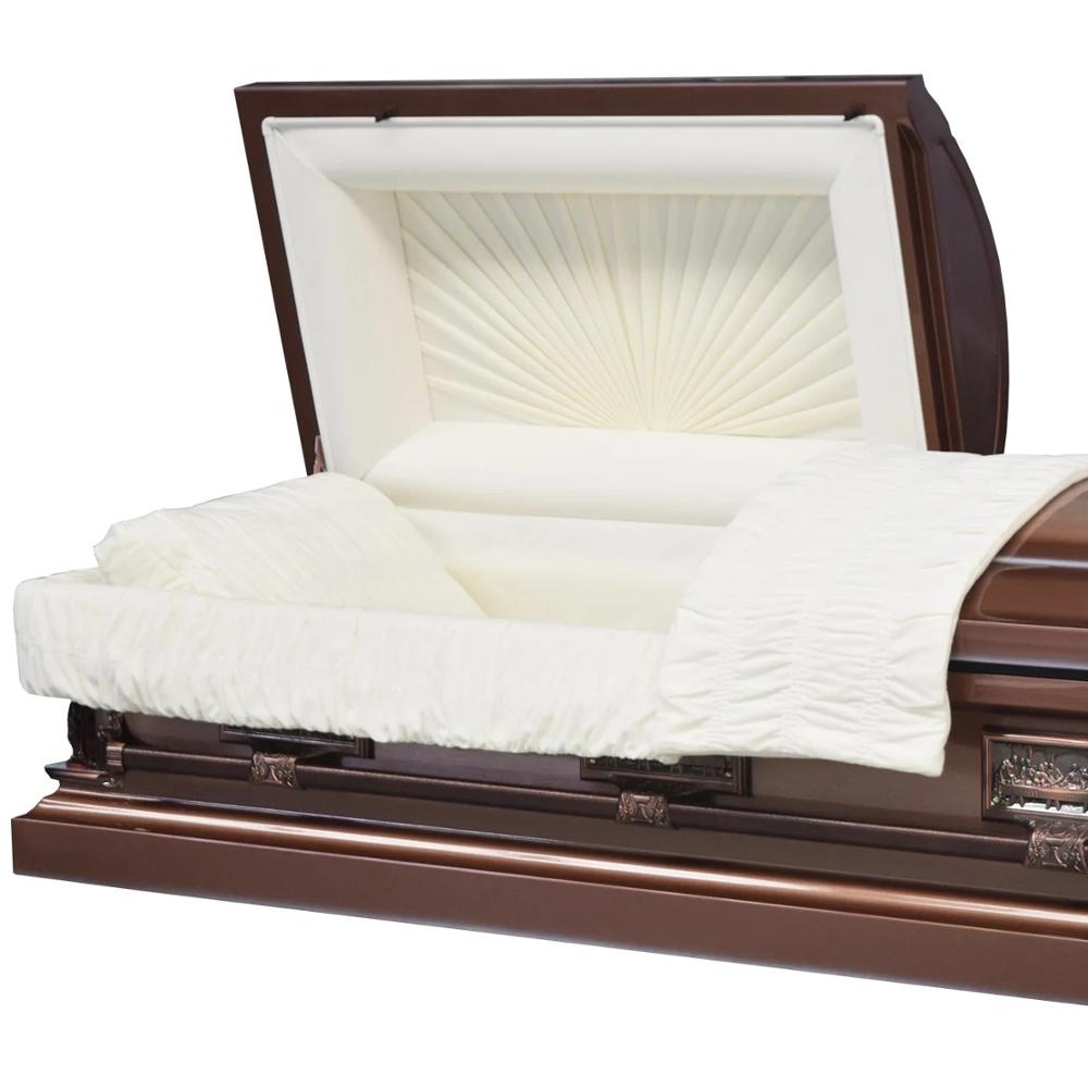 Черный похорон американский стиль Матовый медный Heritage Urn Shell круглая угловая шкатулка Coffin18 Ga Steel Pieta Metal USA шкатулка