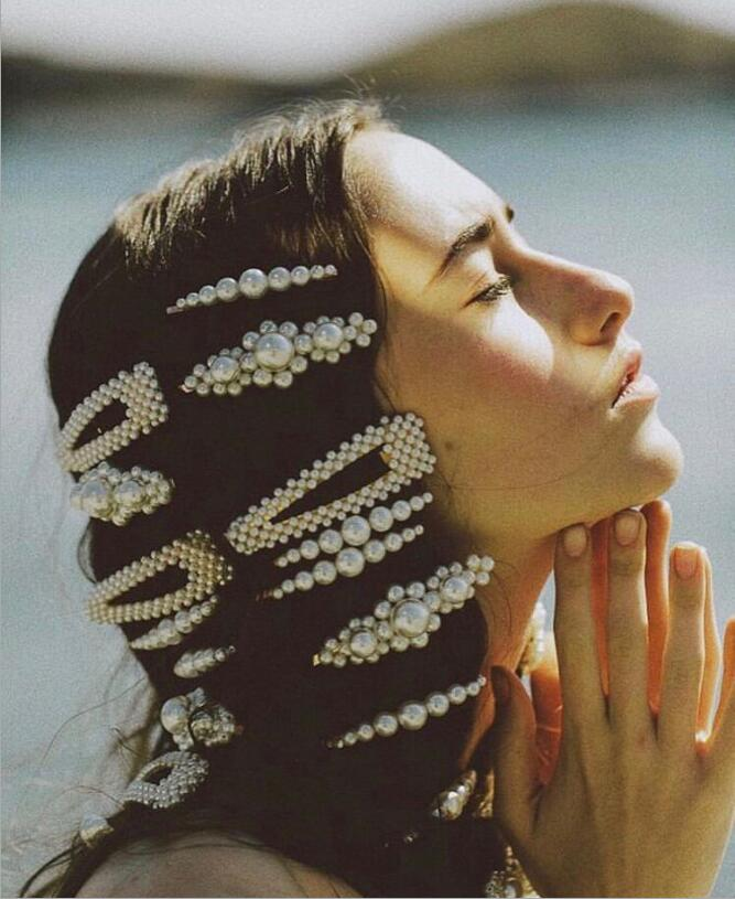 新款热销复古女款复古几何发夹韩国水钻月亮太阳星星发卡新发型珠宝