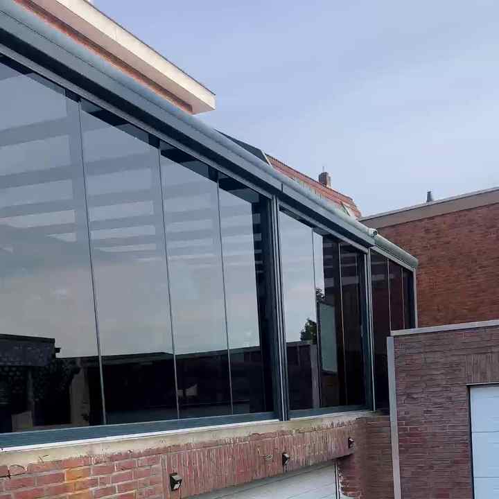 Triangle Roof Villa Sunroom Modern Home Addition with Slim Aluminum ...