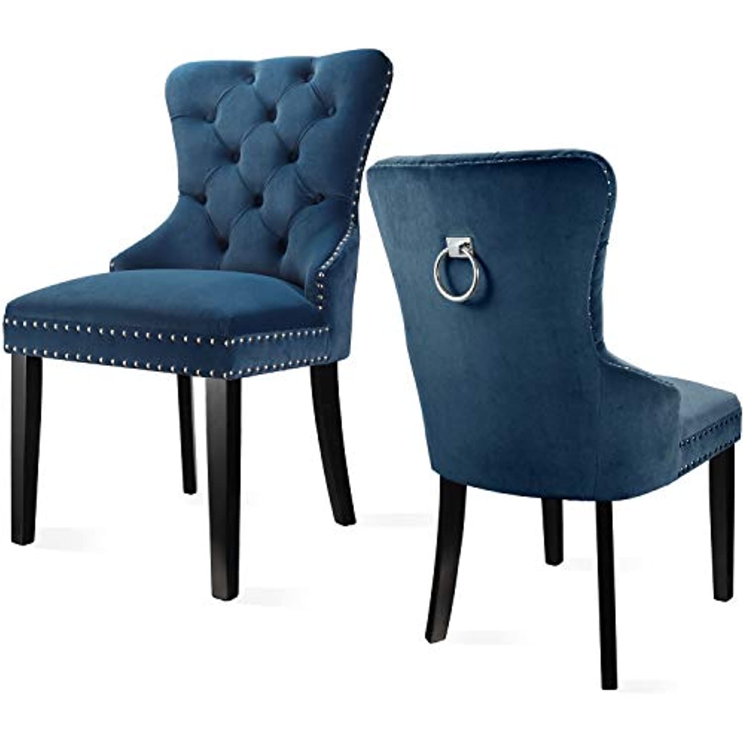 blue velvet chairs