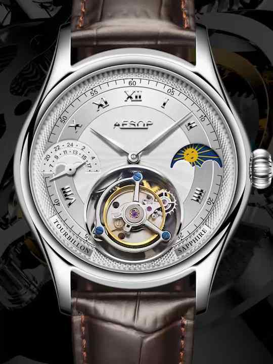 AESOP 7027G Men's Tourbillon Mechanical Watch 2025 Trend