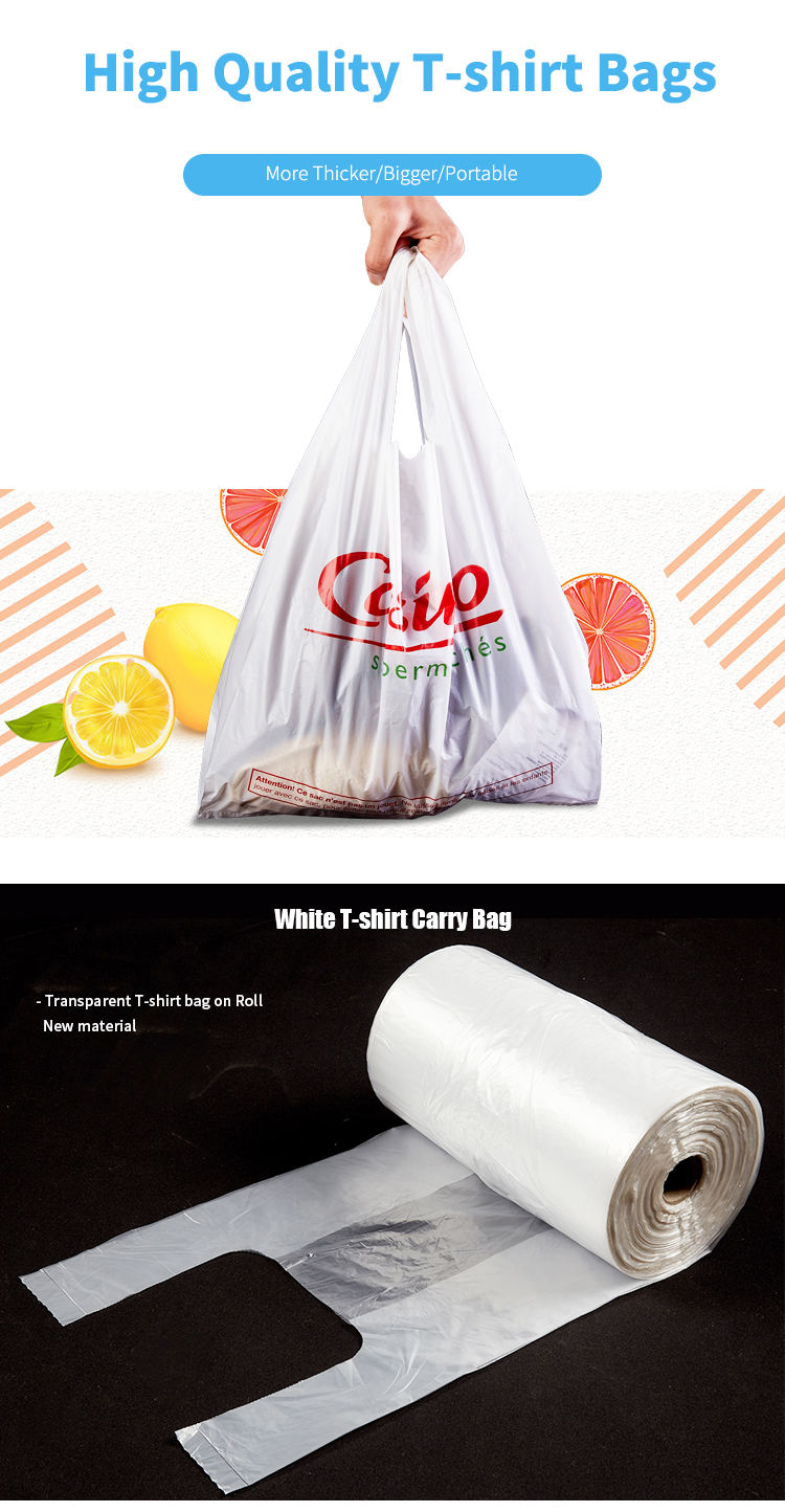 100% Biodegradable T-Shirt Bag Perfect for Supermarket Shopping