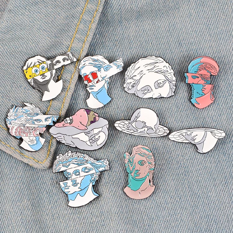 Оптовая продажа пользовательских мультфильм дизайн Радуга металлическое золотое покрытие отворот твердая эмаль значки