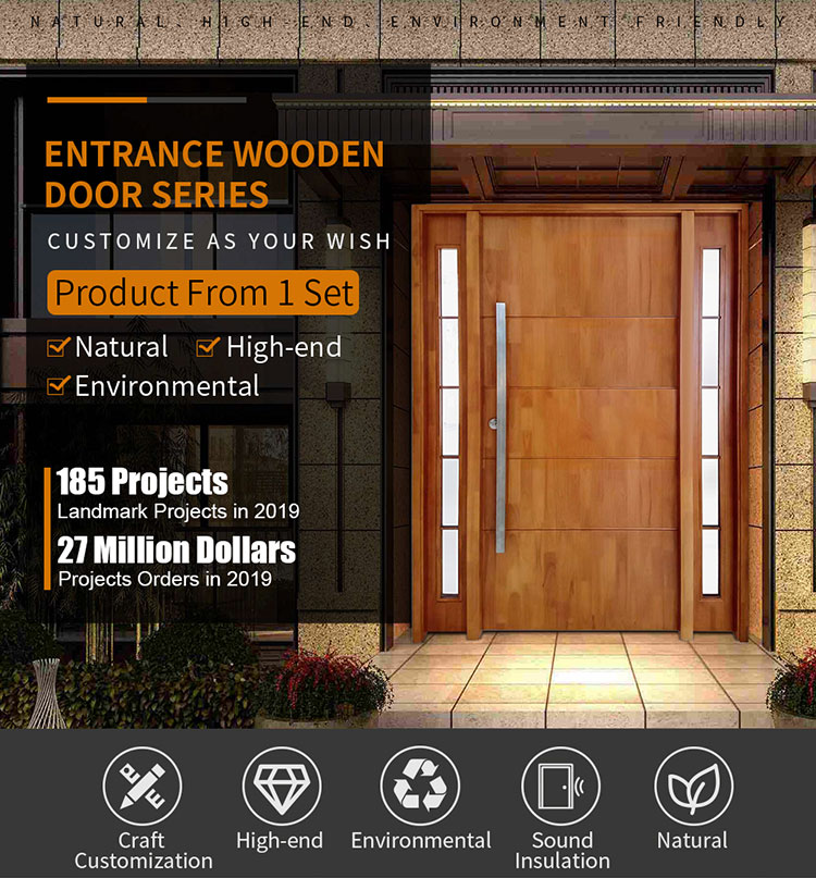 Modern luxury apartment entry wood main wooden hotel room apartment door entrance doors