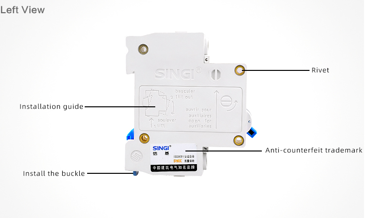 Singi DZ30LE-50 1P+N factory price elcb earth leakage circuit breaker 30ma rccb