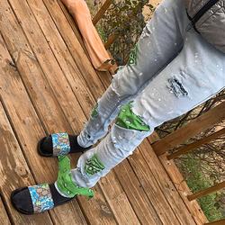 Feitos sob encomenda Dos Homens Denim Calças Jeans Da Moda Jeans Skinny jeans Rasgado Calças Dos Homens calças de Brim
