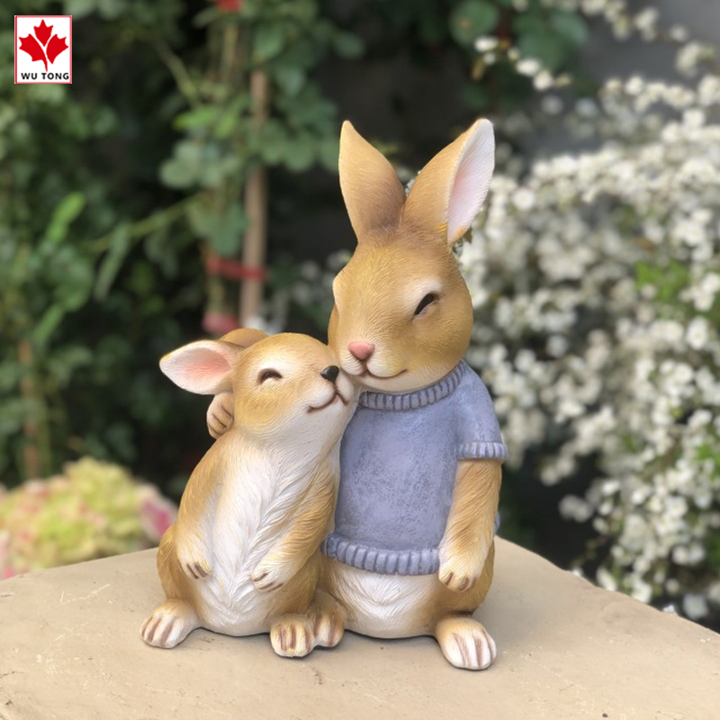 Новый дизайн, статуэтка кролика из смолы с имитацией животного, скульптурный Декор