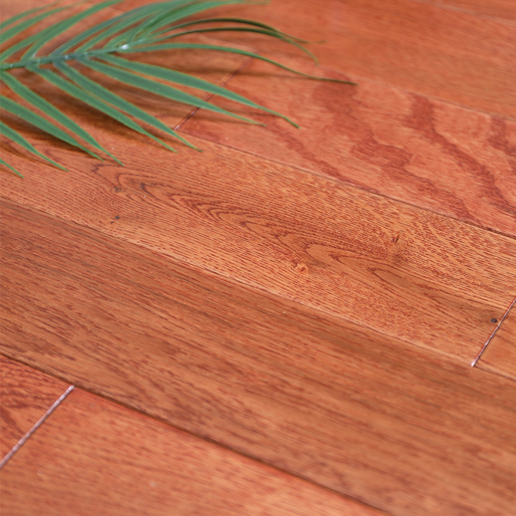 18mm Natural Solid Wood Smooth UV Lacquered Oak Hardwood Flooring