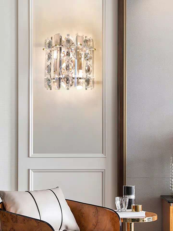 Modern luxury crystal wall lamp for home decor crystal wall sconce for living room bedside lighting