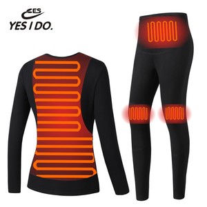 M-XXXXL Washable USB Insulated Electric Heating Underwear Heated Thermal Underwear for Men Women Winter Warm Base Layering Temperature Adjustable Thermal Long Sleeve Top