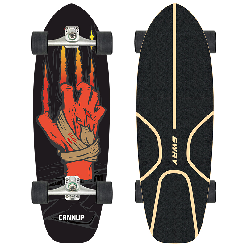 Оптовая продажа, 7-слойный оригинальный производитель SWAY для серфинга, Северо-Восточный Кленовый Скейтборд, серфинга, грузовик, доска для серфинга с CX4