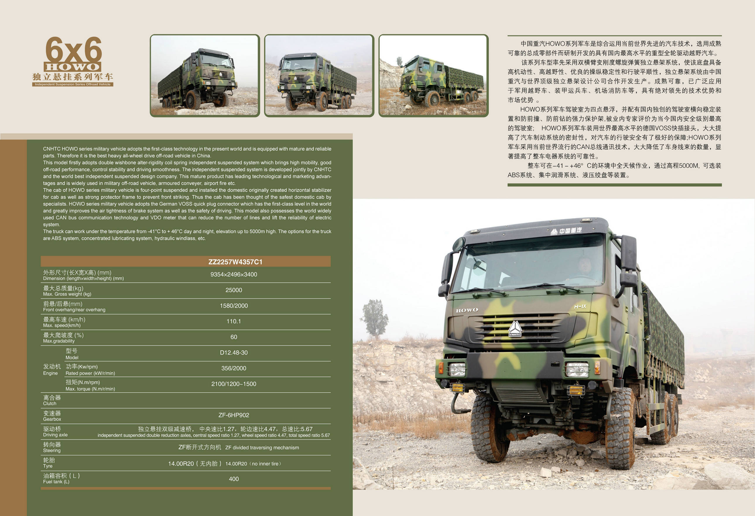 HOWO 6x6 off road military van truck vehicles military transportation truck for sale