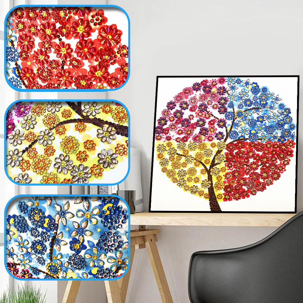 Wholesale diamond painting four seasons tree collection DIY crystal diamond painting 5D special shape diamond painting