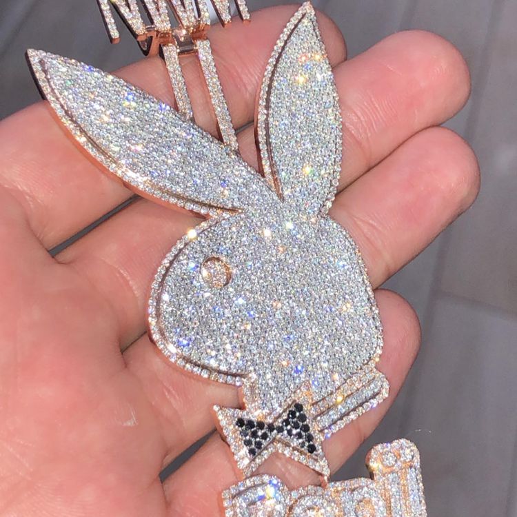 Shenzhen Factory Fashion Animals Rabbit Pendant Charm Pendant With Clasp Custom Hip Hop Pendant