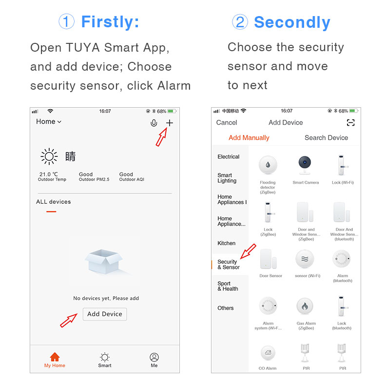 Smart Home Tuya App Standalone Wifi Smoke Detector Alarm Controller