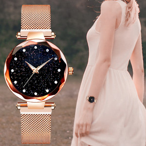 2019 mejores relojes de mujer para regalo de moda diamante señoras cielo estrellado reloj magnético de lujo oro rosa resistente al agua reloj de 2019 mejores relojes de mujer para regalo de moda diamante señoras cielo estrellado reloj magnético de lujo oro rosa resistente al agua reloj de