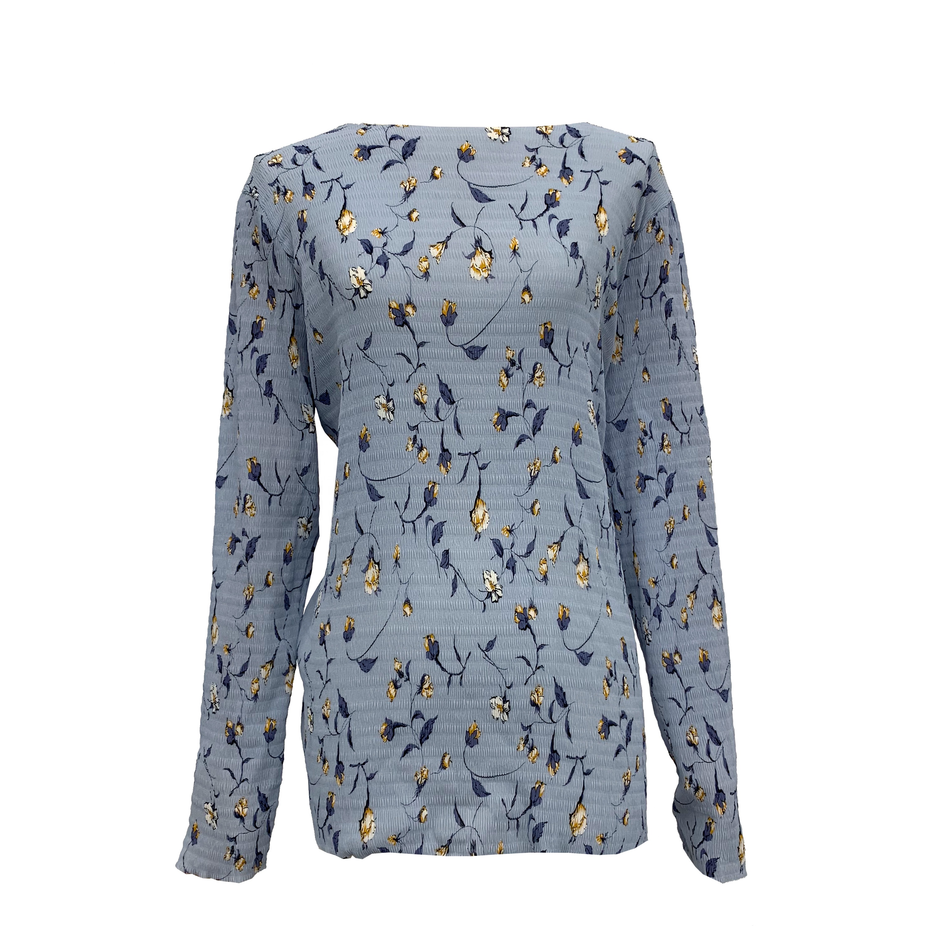 Hot Sell Pleat Crinkle Polyester Soft Chiffon Ladies' Woven Shirt