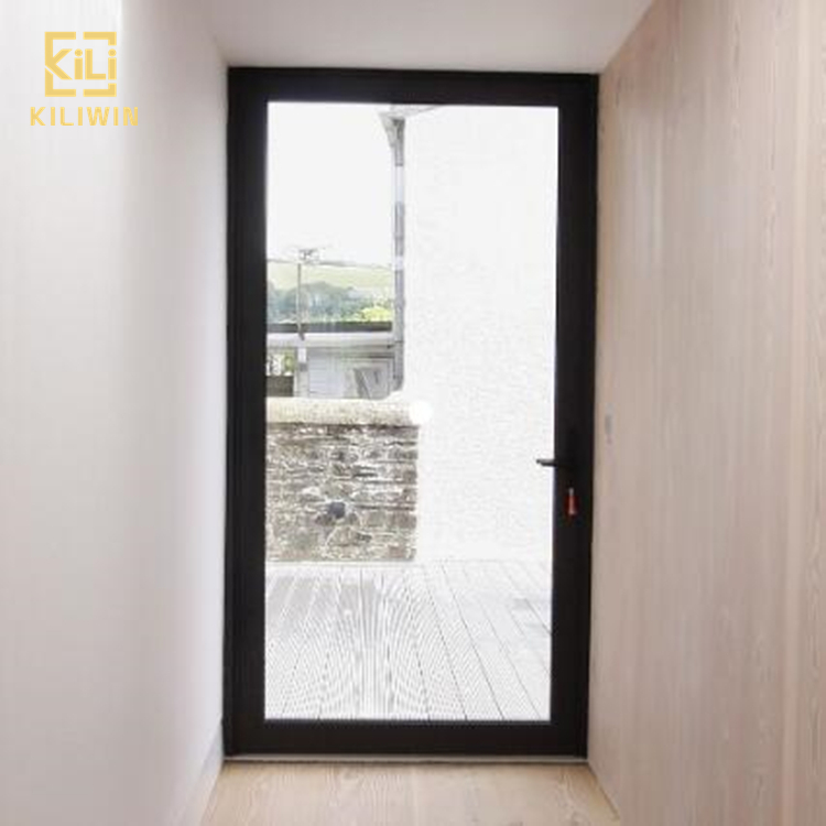 في الهواء الطلق شرفة فناء أبواب فرنسية مقاومة للصوت تشديد الزجاج الأسود الألومنيوم مؤطرة سوينغ خارج باب بابية ورقة واحدة