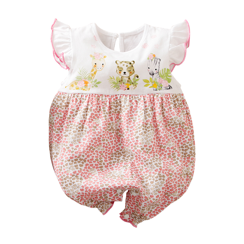 Оптовая продажа, детский комбинезон без рукавов на лето, одежда с супер милым рисунком оленя, Детская Милая модная одежда