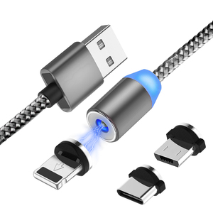Factory Cheap 1M Quick Charge Magnetic Cabo USB Cable 3 In 1 Magnet Charging Cable