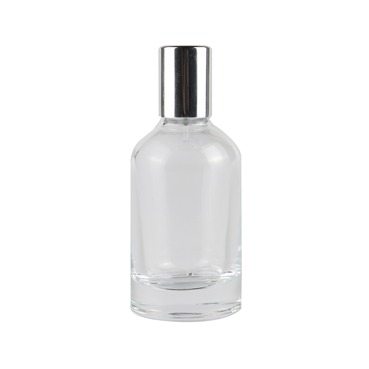 50ml таможня современный Бостонская круглая распылителя духов масла стеклянная бутылка спрей духи бутылки с серебряной аэрозольной кепки