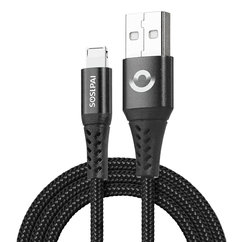 SOSLPAI Новое поступление usb кабель для передачи данных нейлон + алюминий сплав ткань usb зарядное устройство кабель iphone