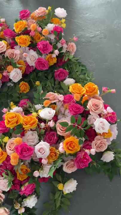 6 Margherite Rosse Finte In Seta - 61cm Per Decorazione Casa E Matrimoni