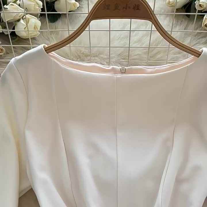 Women A-line Mini With Long Sleeves Waist-cinching Design Clothes Women Dress Women A-line Mini With Long Sleeves Waist-cinching Design Clothes Women Dress