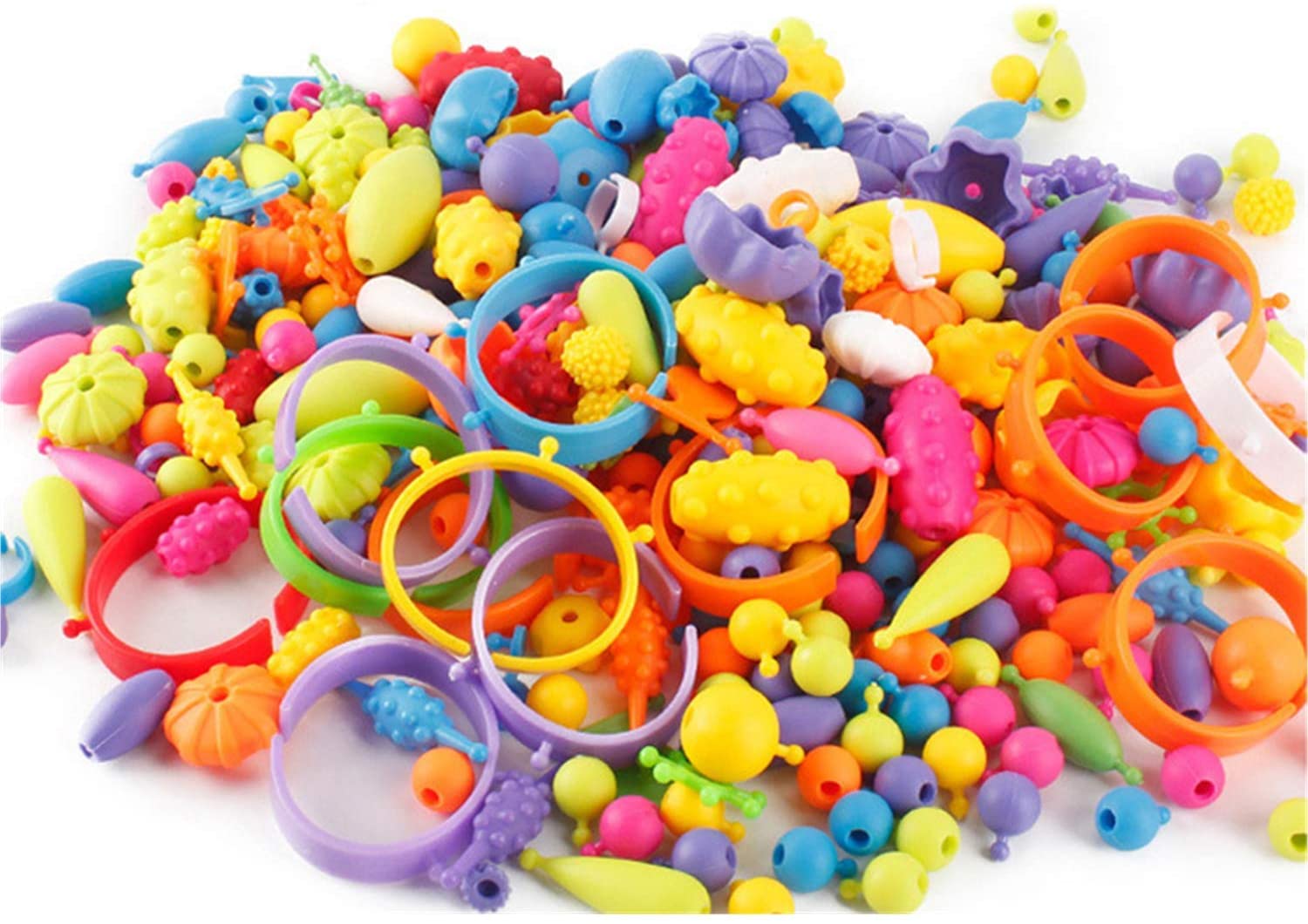 流行珠子教育diy珠子玩具大洞流行珠子为女孩手工制作创意玩具