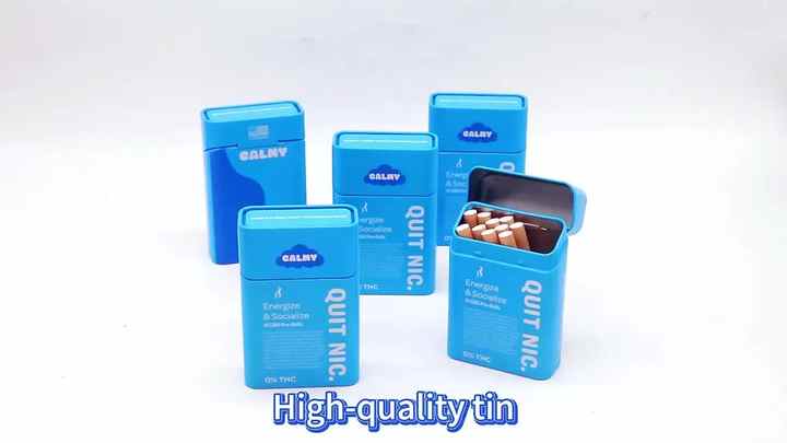 custom cigarette tin Hot Sale Custom Design Tinplate Metal Cigarette Tin Box with Hinge for  Cosmetics Snack Candy Storage and Custom Logo