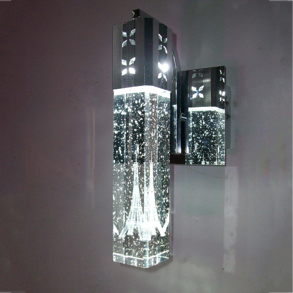 indoor black led wall lamp LED 6W decorative Square Bubble crystal shape wall light for home Dimmable Christmas lights