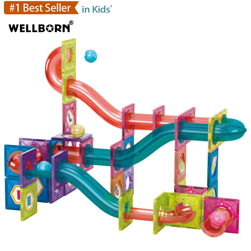 Лабиринт образовательные 191 шт. мраморная Беговая Магнитная плитка Красочные Магнитные игрушки набор безопасных пластиковых строительных блоков