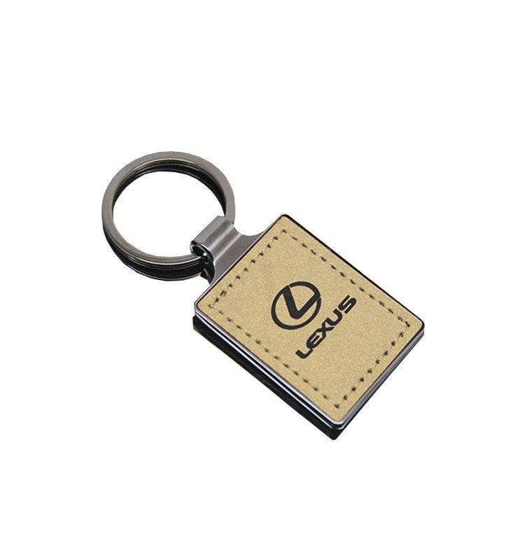 Leather Keyring Engraved Toledo City Spain Flag